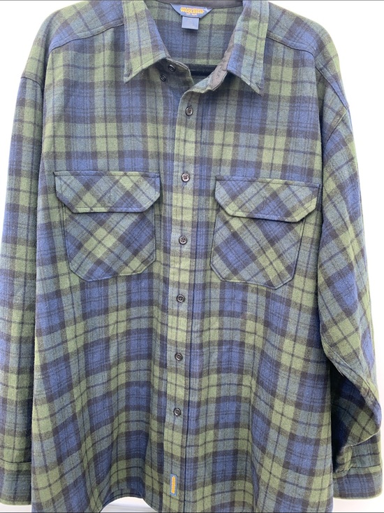 Woolrich Other - Woolrich Olive Green and Navy Blue Plaid Wool Shirt 2XL